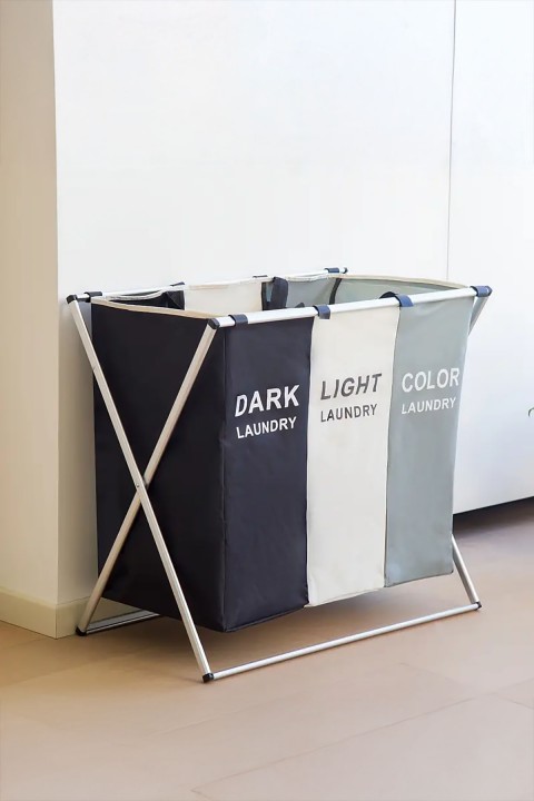 Tutku Katlanır Demonte 2 Bölme Bez Kirli Sepeti