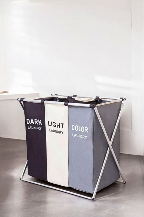 Tutku Katlanır Demonte 2 Bölme Bez Kirli Sepeti