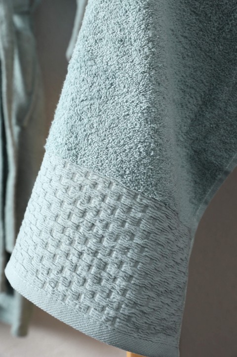 Tuwa Unisex Pamuklu L Beden Tekli Bornoz Seti - Mint Yeşili