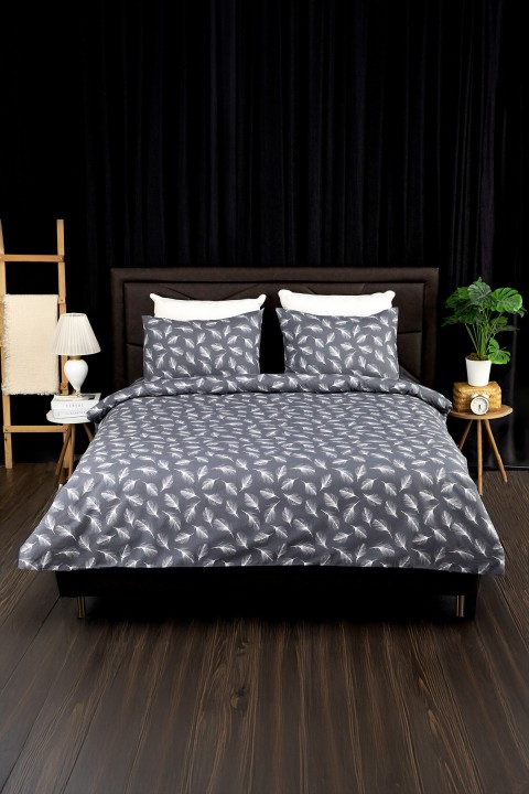 Esliva Lastikli Çarşaflı Çift Kişilik Nevresim Takımı - Antrasit Esliva Lastikli Çarşaflı Çift Kişilik Nevresim Takımı - Antrasit