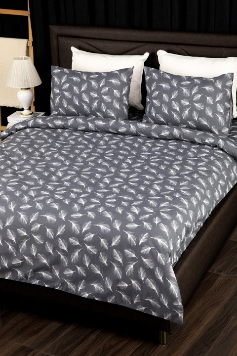 Esliva Lastikli Çarşaflı Çift Kişilik Nevresim Takımı - Antrasit Esliva Lastikli Çarşaflı Çift Kişilik Nevresim Takımı - Antrasit