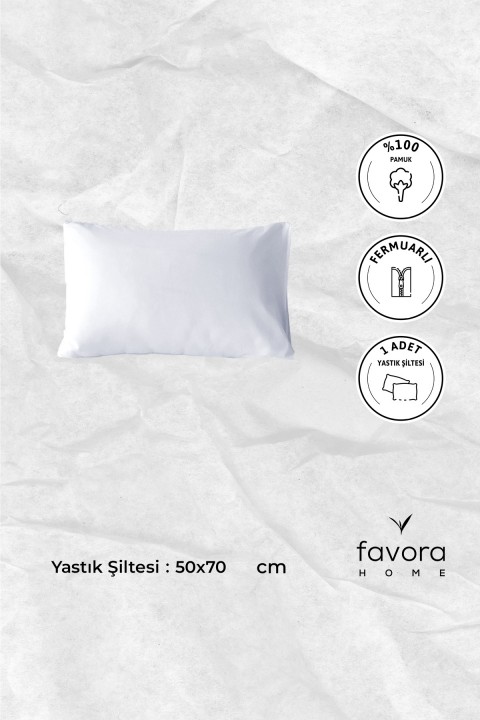 Yastık Astar Şiltesi %100 Pamuk Fermuarlı Yastık İç Kılıfı - Beyaz