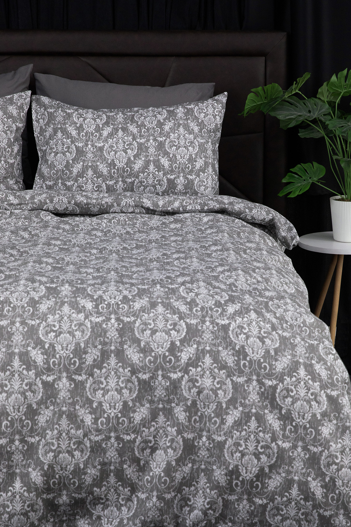 Sarmal Lastikli Çarşaflı Çift Kişilik Nevresim Takımı - Antrasit Sarmal Lastikli Çarşaflı Çift Kişilik Nevresim Takımı - Antrasit