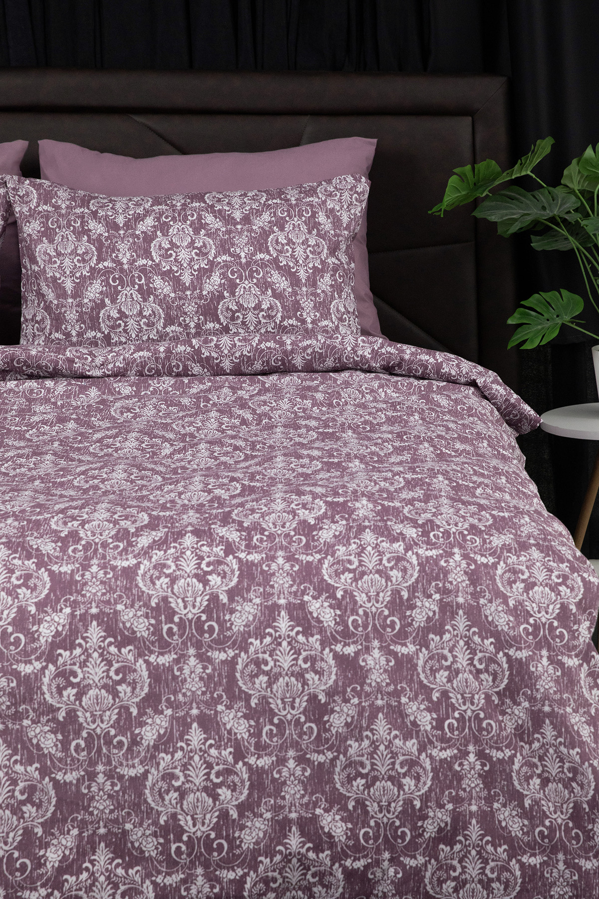 Sarmal Lastikli Çarşaflı Çift Kişilik Nevresim Takımı - Mürdüm Sarmal Lastikli Çarşaflı Çift Kişilik Nevresim Takımı - Mürdüm