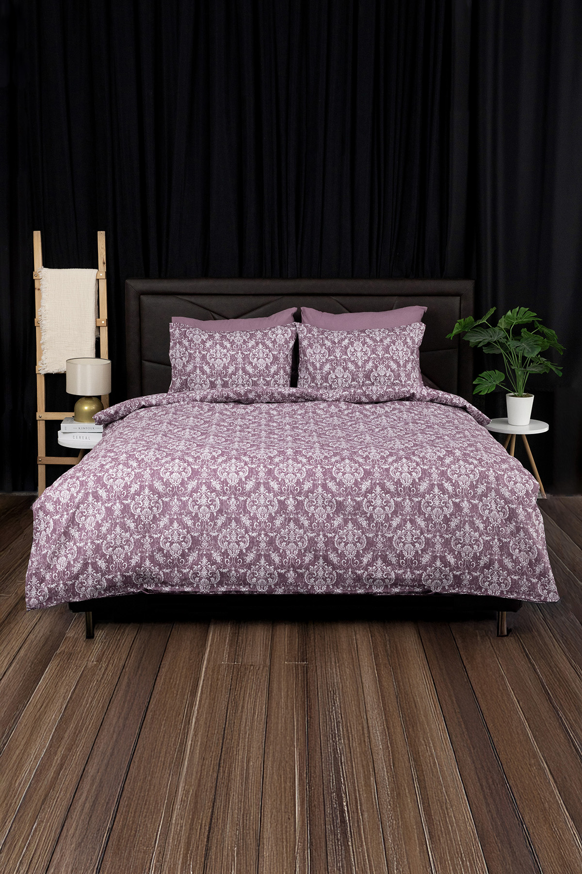 Sarmal Lastikli Çarşaflı Çift Kişilik Nevresim Takımı - Mürdüm Sarmal Lastikli Çarşaflı Çift Kişilik Nevresim Takımı - Mürdüm