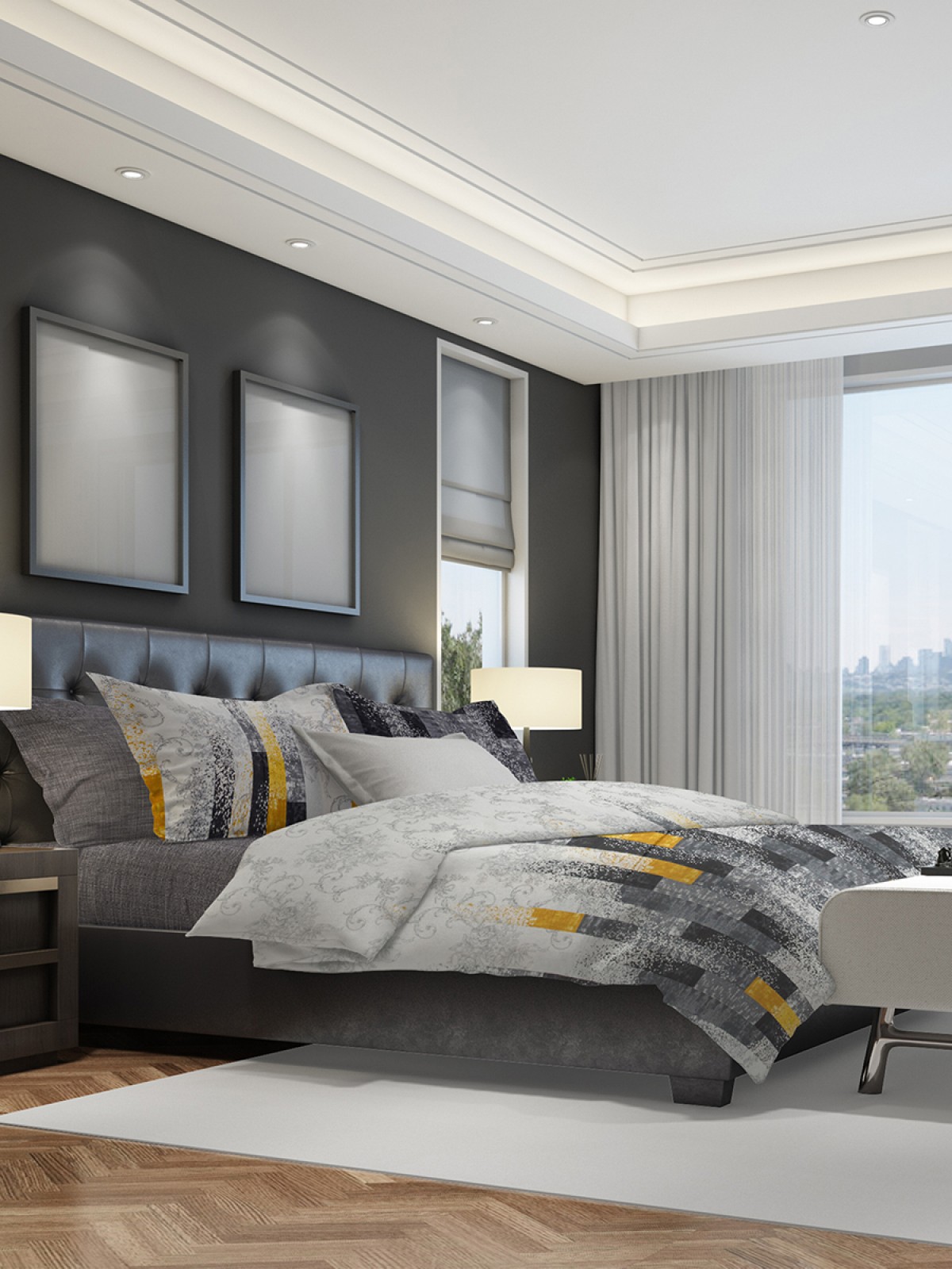 Serenat %100 Pamuk Lastikli Çarşaflı Çift Kişilik Nevresim Takımı - Sarı Serenat %100 Pamuk Lastikli Çarşaflı Çift Kişilik Nevresim Takımı - Sarı