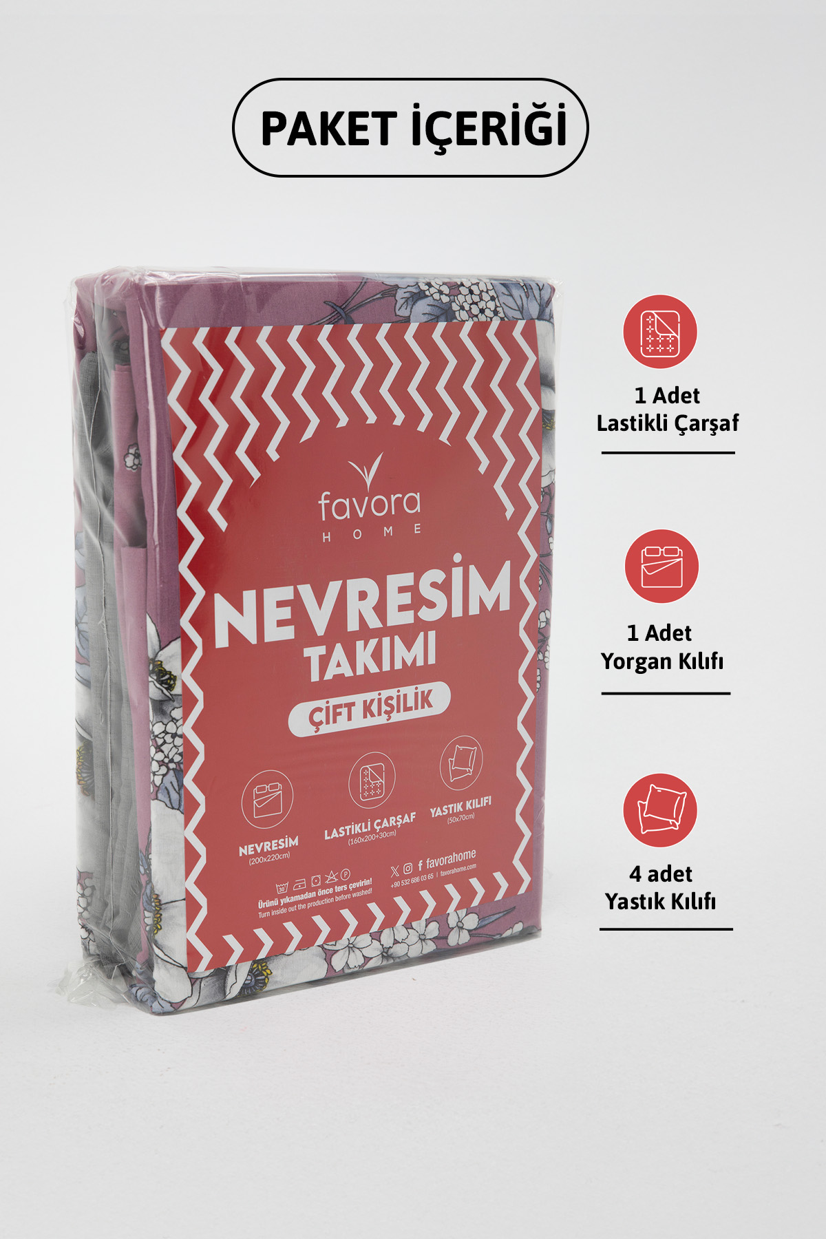 Siena Çift Kişilik Nevresim Takımı - Mürdüm Siena Çift Kişilik Nevresim Takımı - Mürdüm
