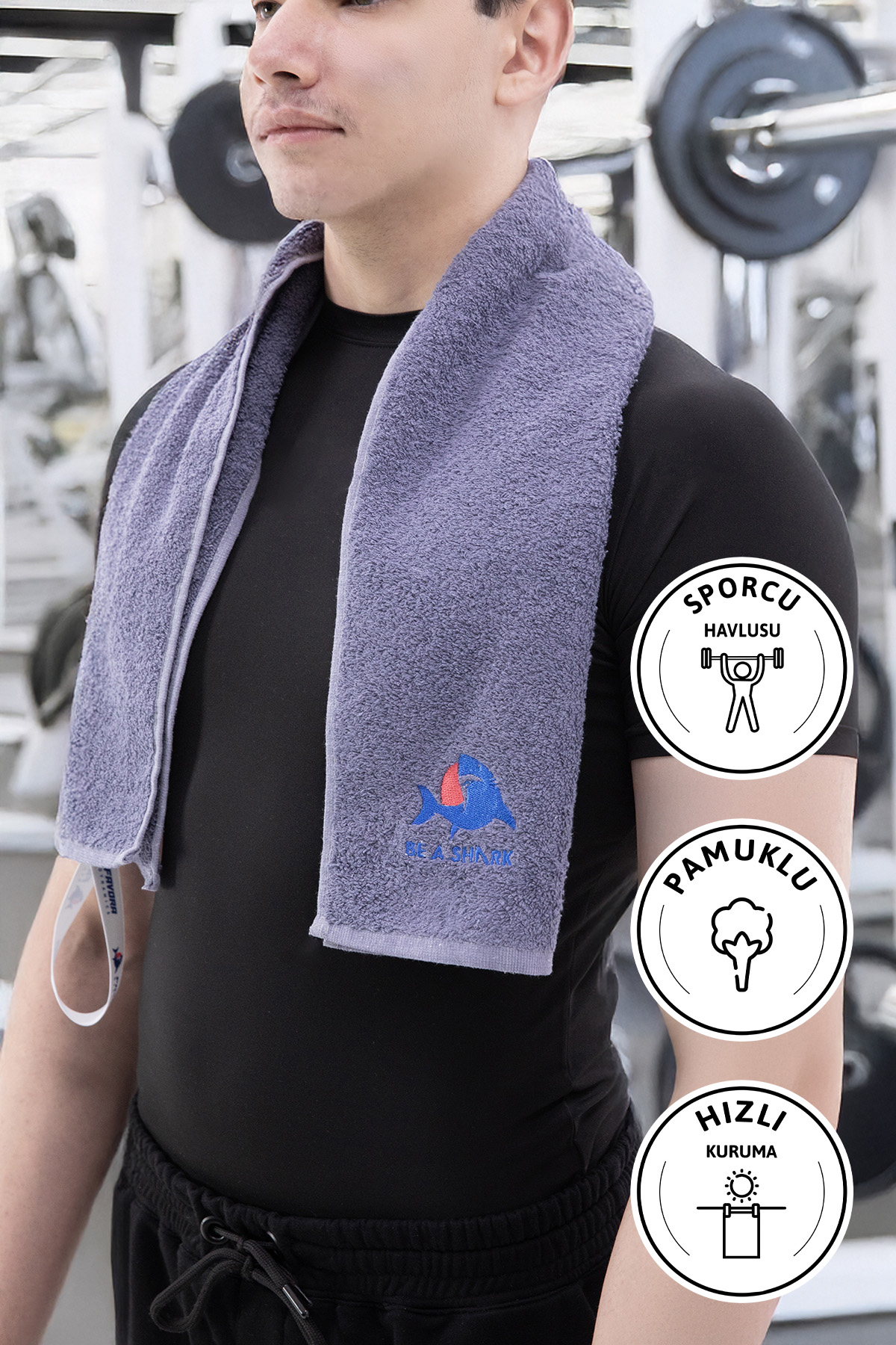 Spor Antrenman Havlusu 105x30 - Antrasit Spor Antrenman Havlusu 105x30 - Antrasit