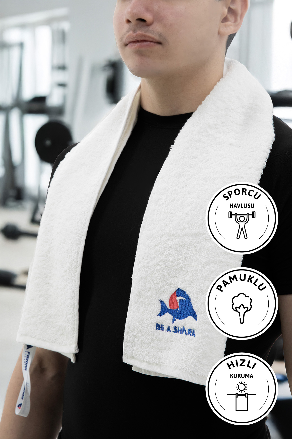 Spor Antrenman Havlusu 105x30 - Beyaz Spor Antrenman Havlusu 105x30 - Beyaz