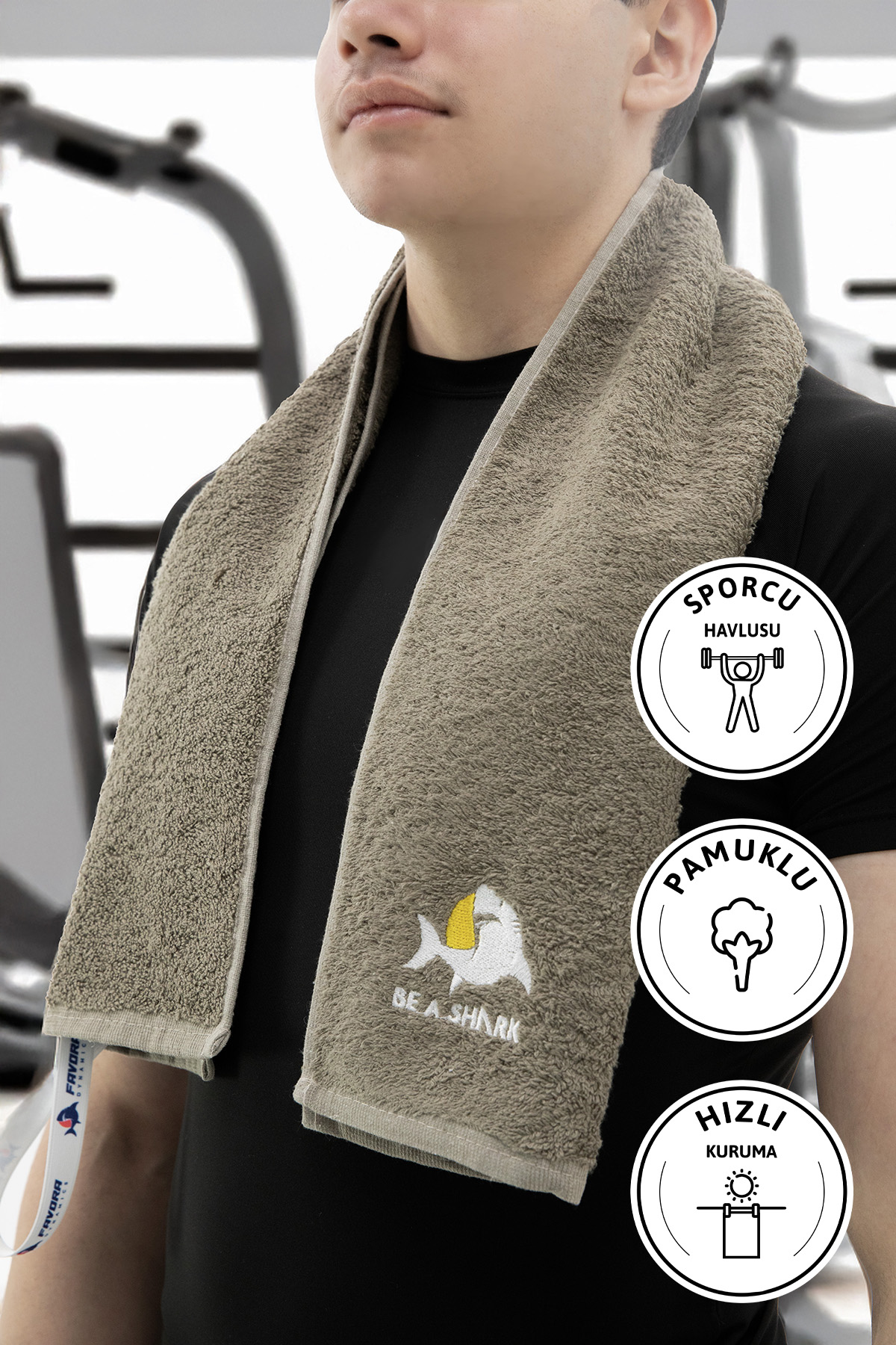 Spor Antrenman Havlusu 105x30 - Haki Spor Antrenman Havlusu 105x30 - Haki