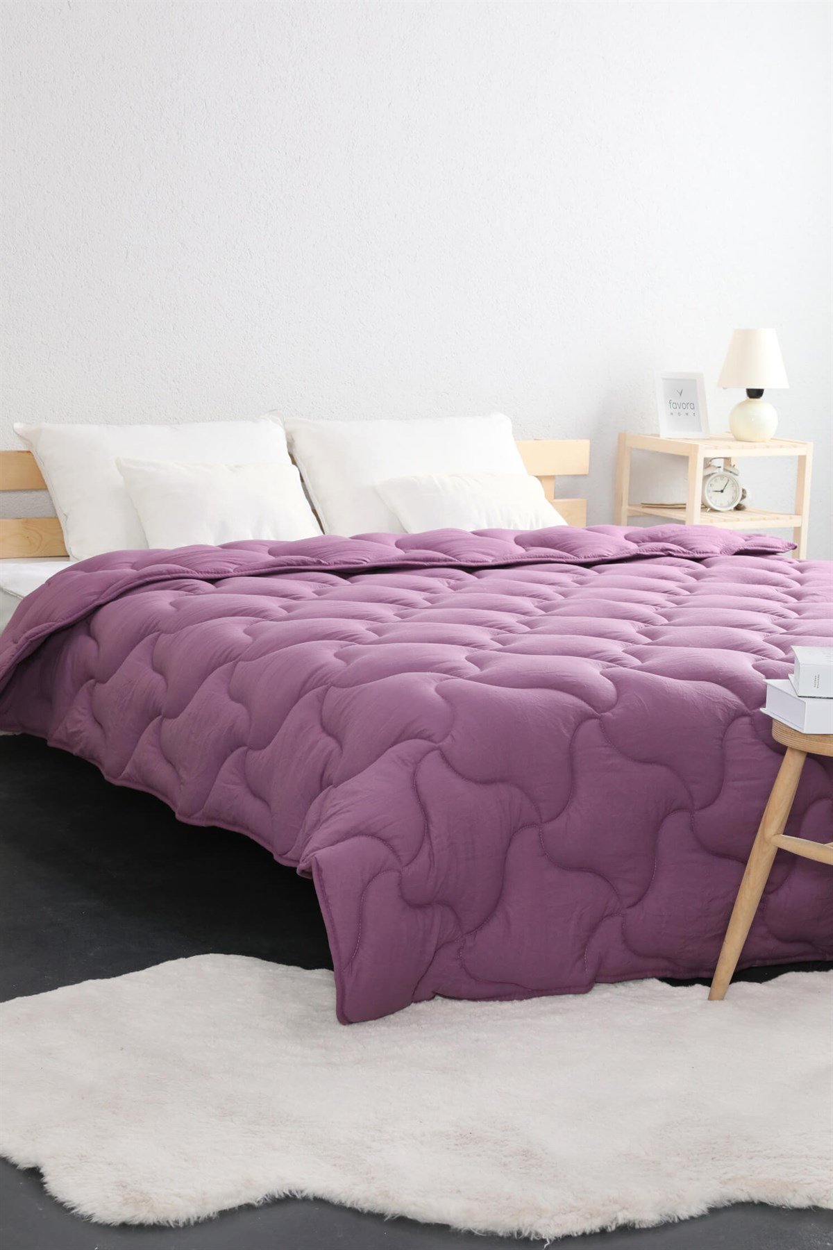 Süper Soft Tek Kişilik Silikon Yorgan - Mürdüm