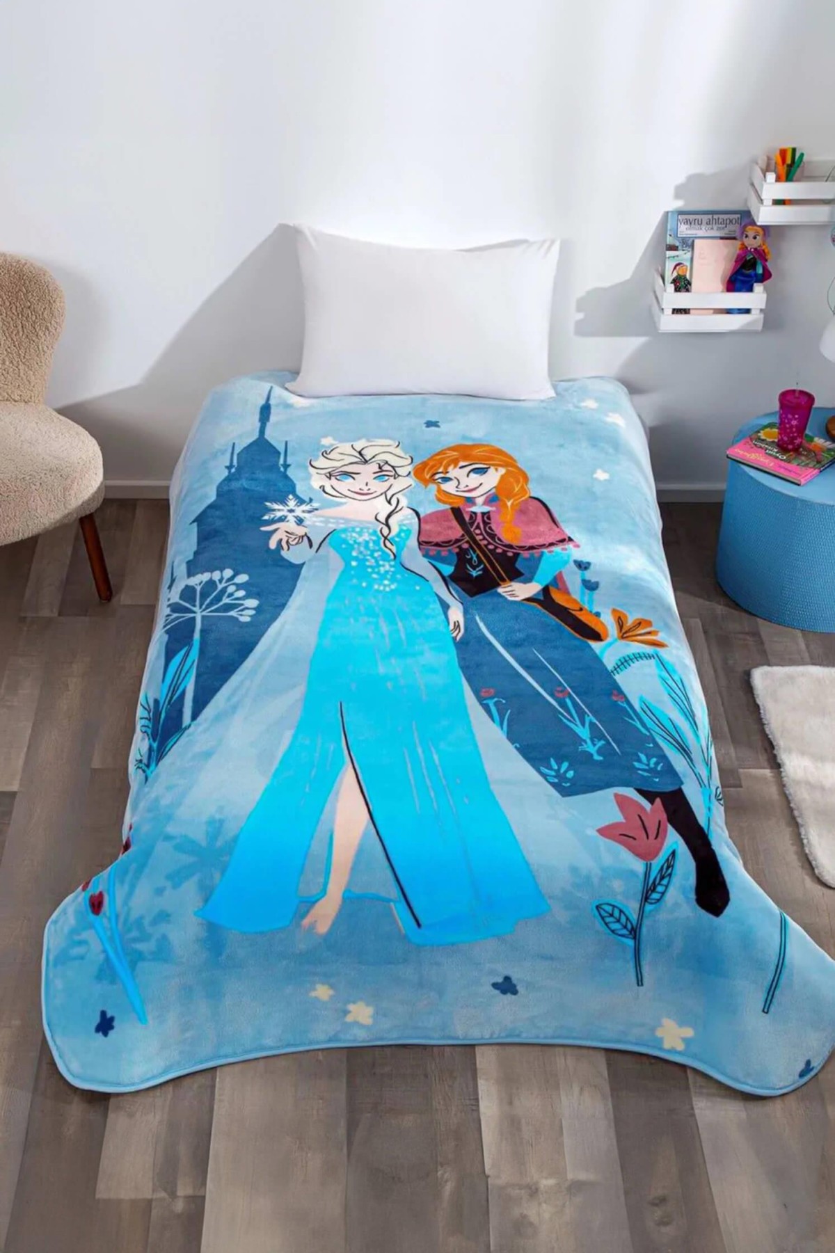 Taç Disney Frozen Flower Power Lisanslı Tek Kişilik Battaniye