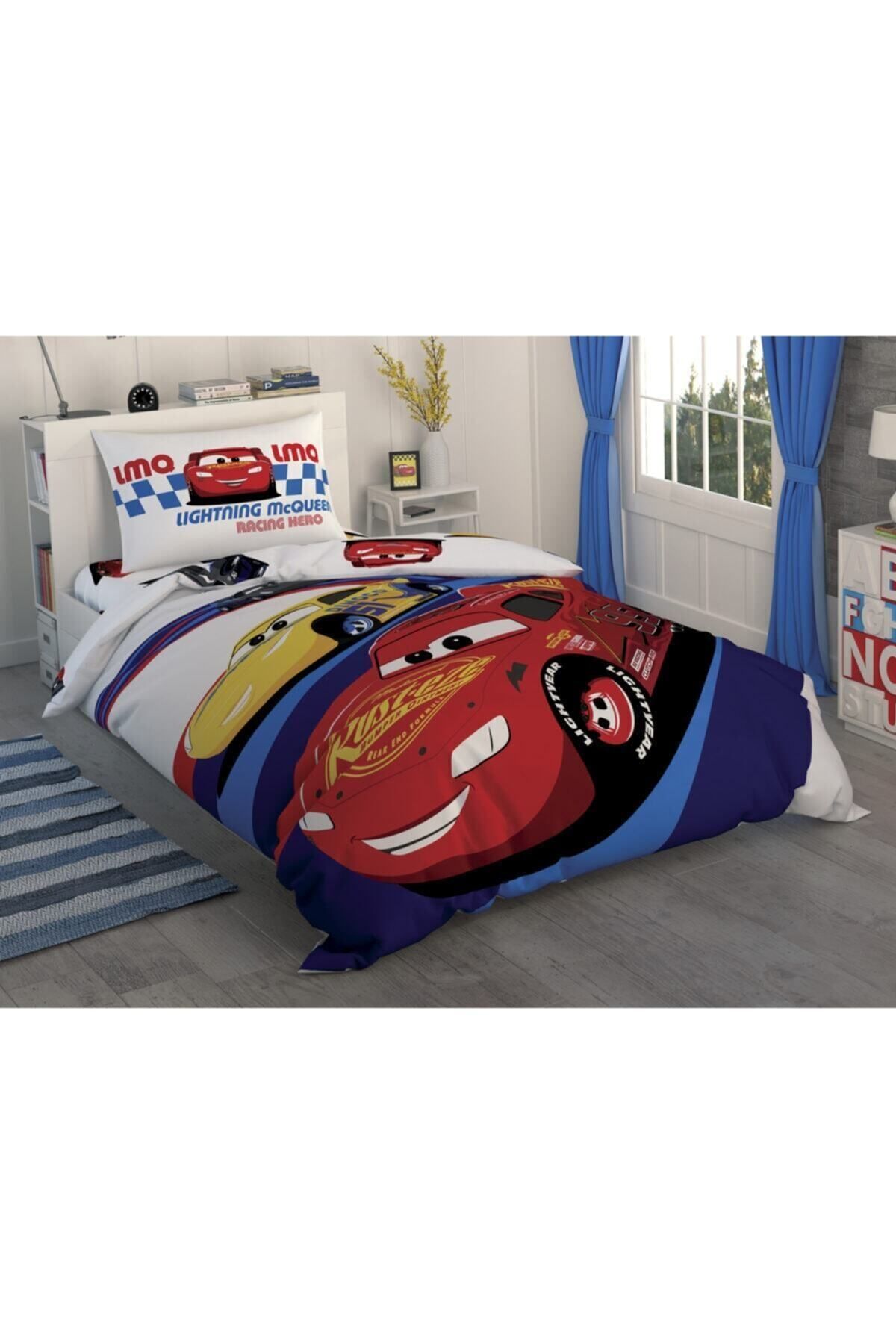 Taç Lisanslı Cars Race Tek kişilik Nevresim Takımı