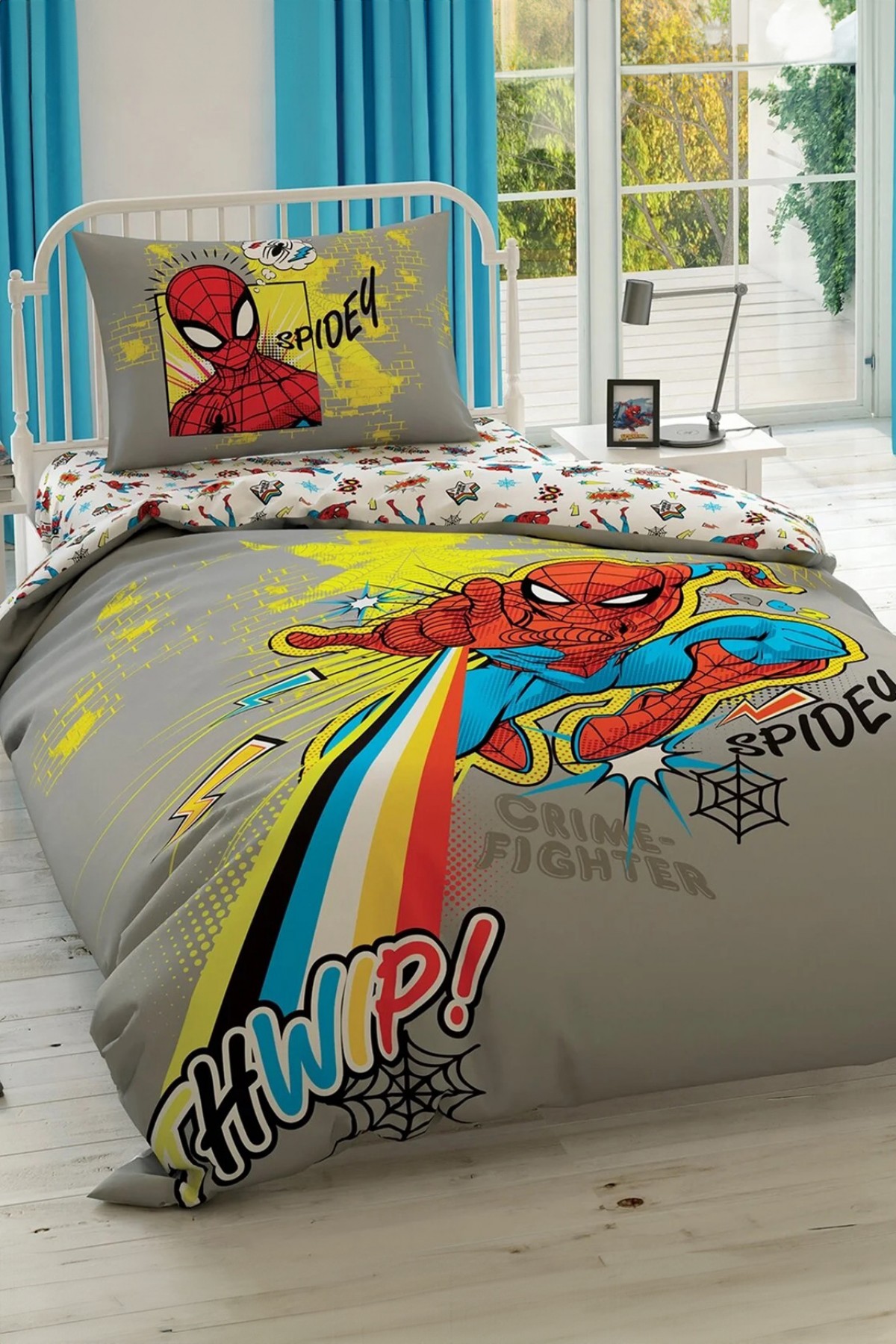 Taç Lisanslı Disney Spiderman Power Lisanslı Tek Kişilik Nevresim Takımı