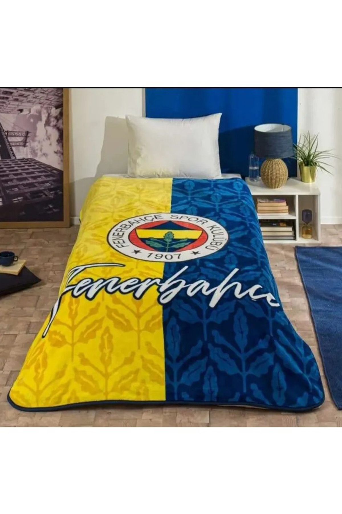 Taç Lisanslı Fenerbahçe Klasik Tek Kişilik Battaniye