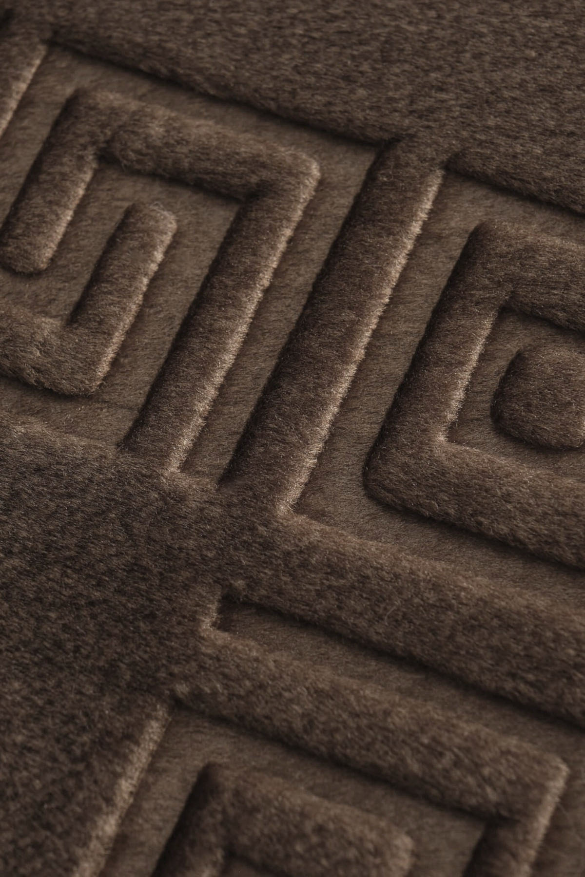 Tavşan Tüyü Desenli 2li Paspas Takımı - Kahverengi Tavşan Tüyü Desenli 2li Paspas Takımı - Kahverengi