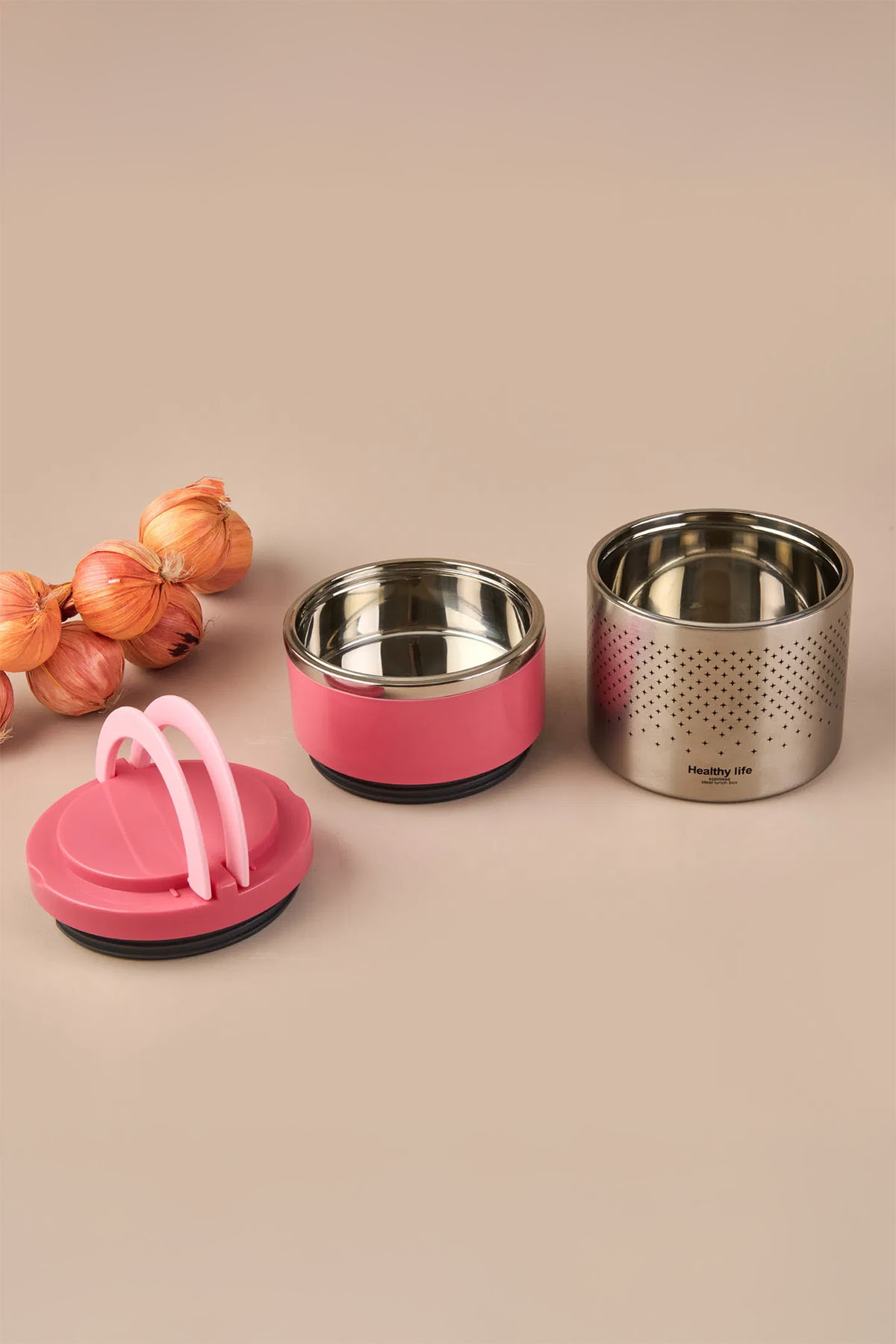 Tohana 2 Katlı Çelik Yemek Termosu 1,5 Lt - Pembe Tohana 2 Katlı Çelik Yemek Termosu 1,5 Lt - Pembe