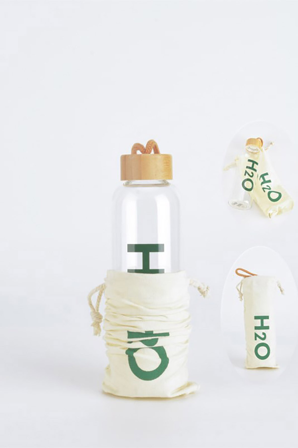 Tohana H2o Cam Matara Bambu Kapaklı - Yeşil Tohana H2o Cam Matara Bambu Kapaklı - Yeşil