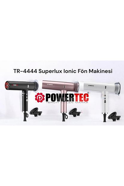 Powertec TR-4444 B Süperlux Ionic Fön Makinası - Siyah