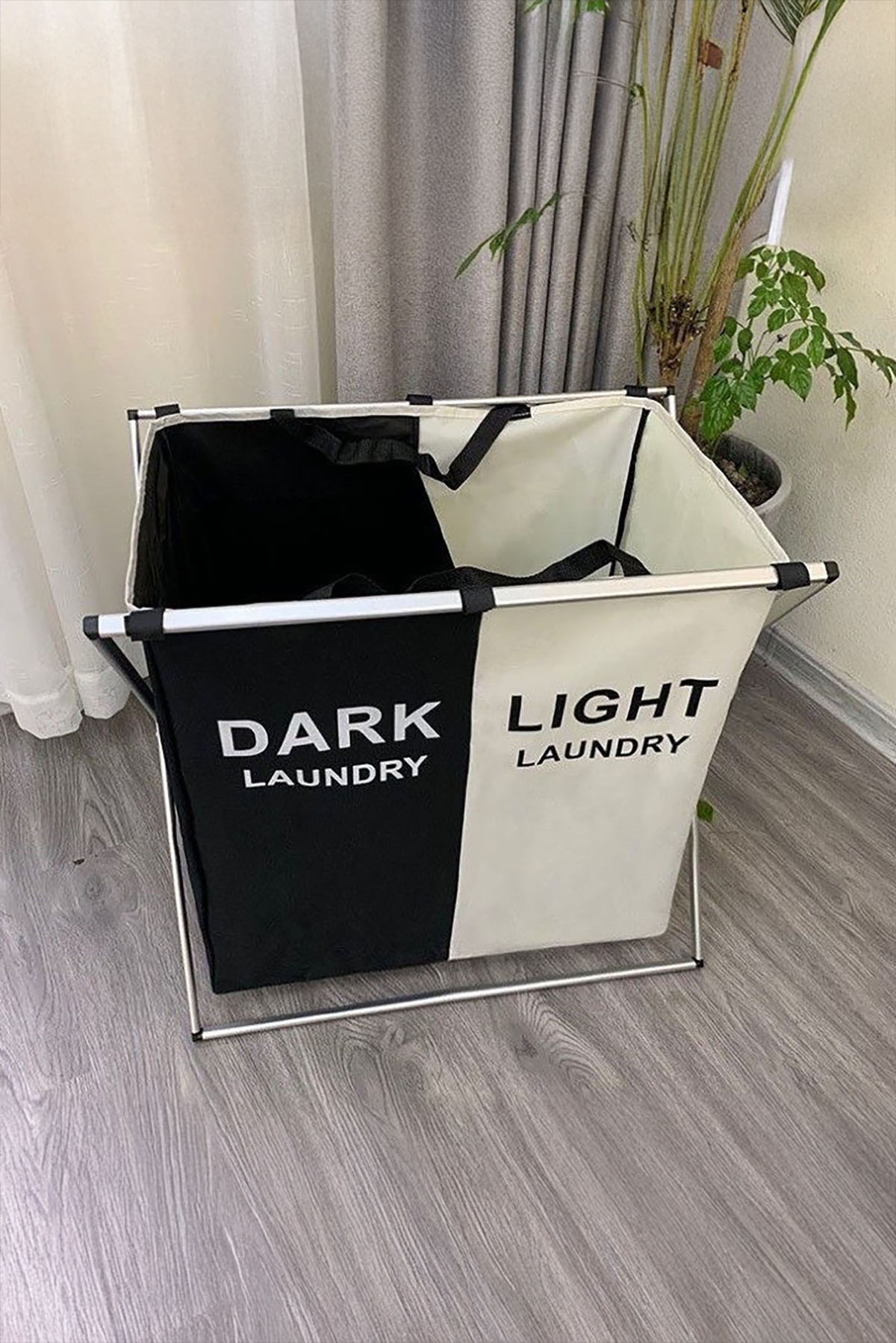 Tutku Katlanır Demonte Bez 2 Bölmeli Kirli Sepeti Tutku Katlanır Demonte Bez 2 Bölmeli Kirli Sepeti