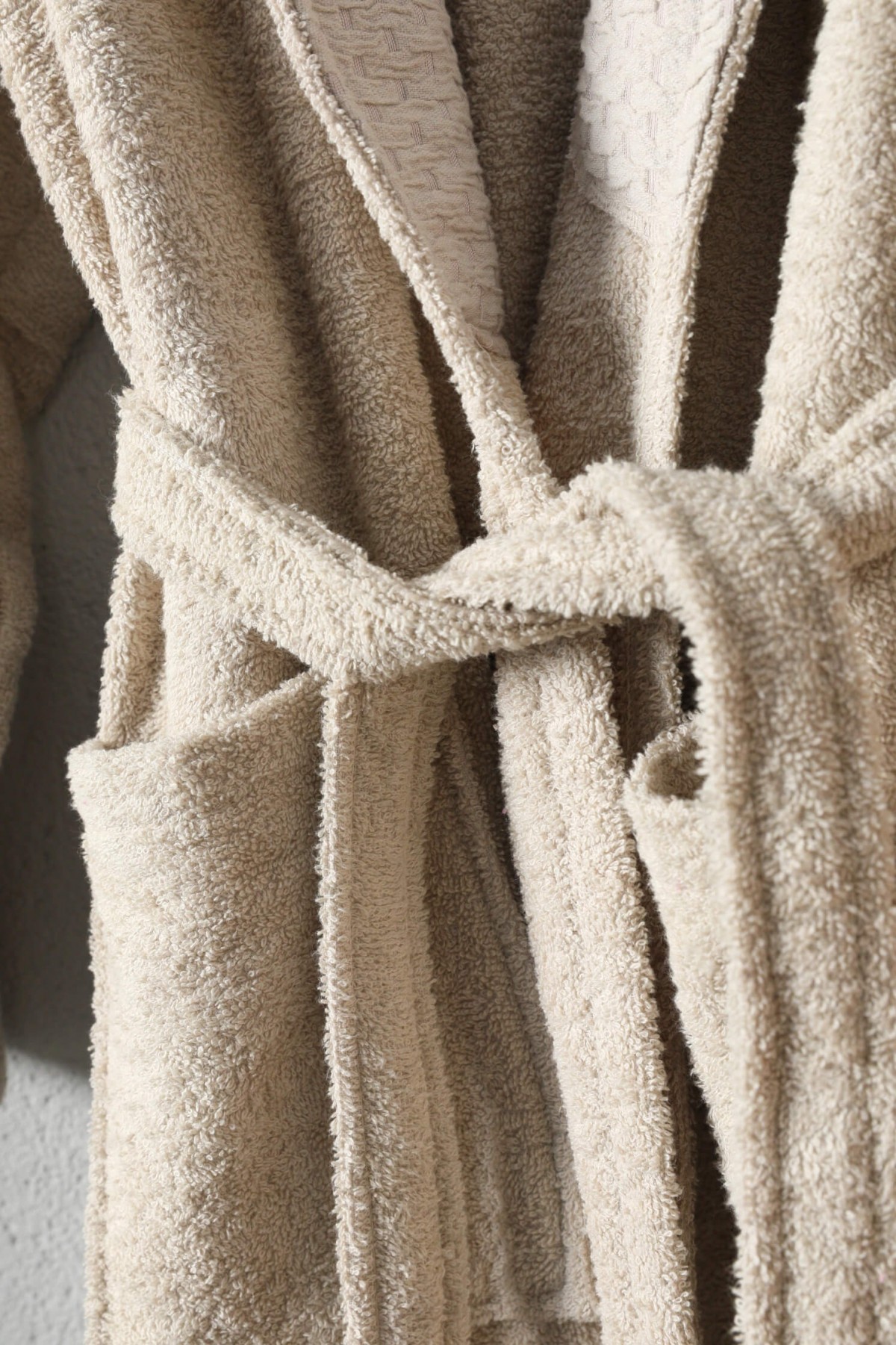 Tuwa Unisex Pamuklu L Beden Tekli Bornoz Seti - Bej Tuwa Unisex Pamuklu L Beden Tekli Bornoz Seti - Bej