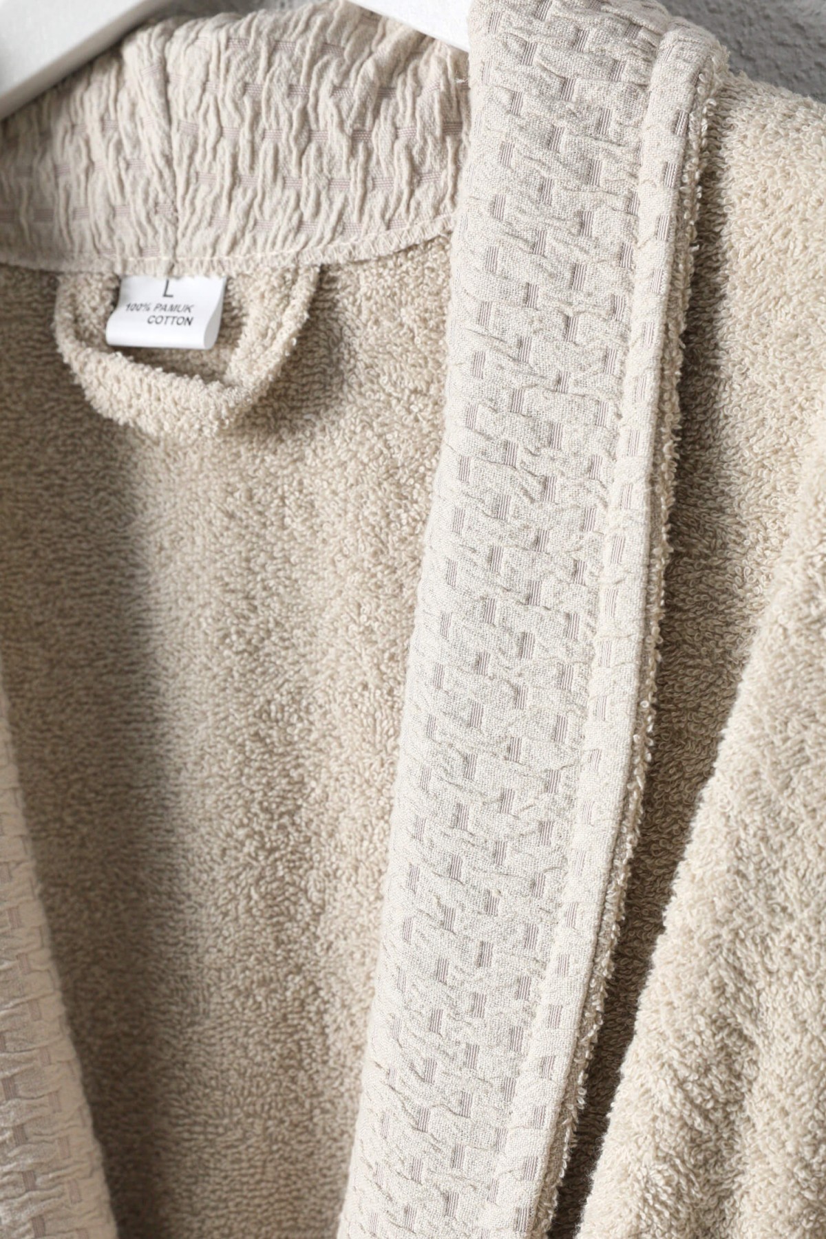 Tuwa Unisex Pamuklu L Beden Tekli Bornoz Seti - Bej Tuwa Unisex Pamuklu L Beden Tekli Bornoz Seti - Bej