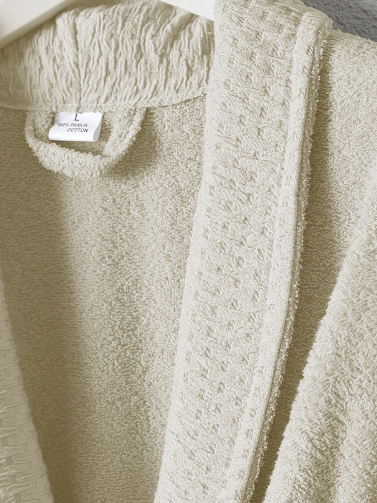 Tuwa Unisex Pamuklu XL Beden Tekli Bornoz Seti - Ekru Tuwa Unisex Pamuklu XL Beden Tekli Bornoz Seti - Ekru