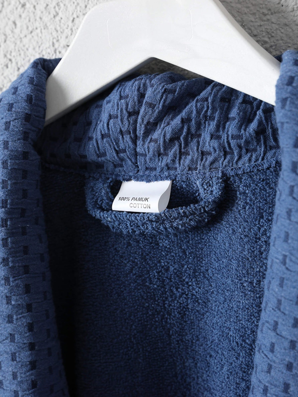 Tuwa Unisex Pamuklu XL Beden Tekli Bornoz Seti - Mavi