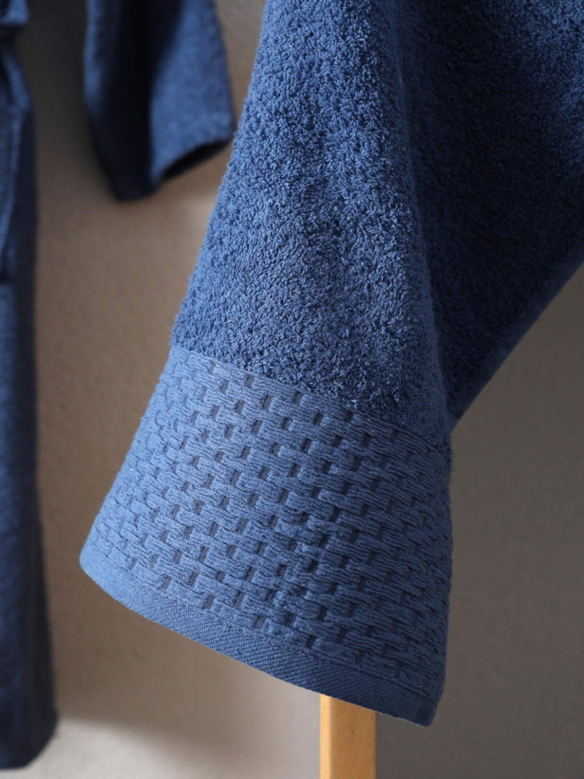 Tuwa Unisex Pamuklu XL Beden Tekli Bornoz Seti - Mavi