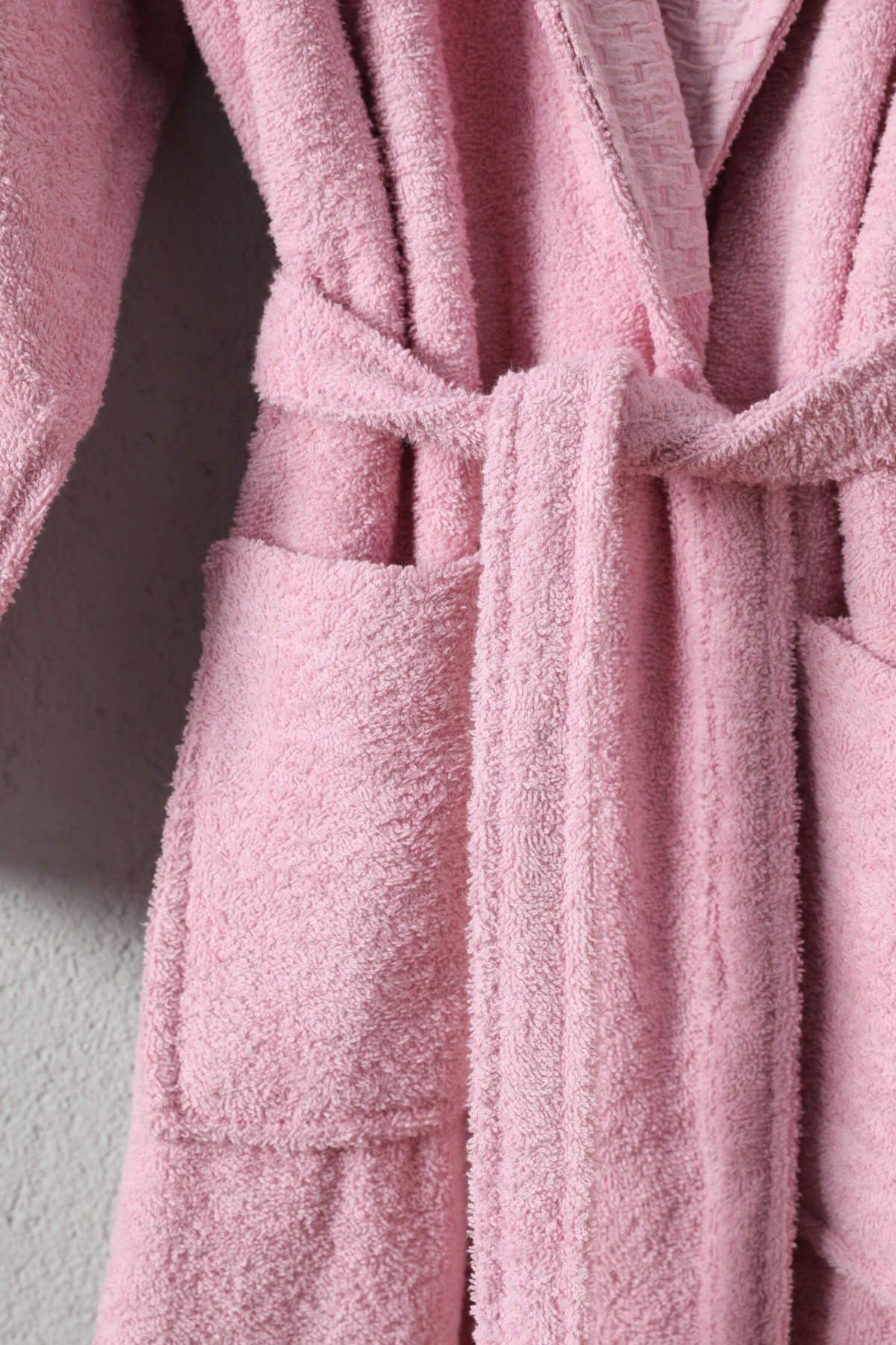 Tuwa Unisex Pamuklu XXL Beden Tekli Bornoz Seti - Pudra Tuwa Unisex Pamuklu XXL Beden Tekli Bornoz Seti - Pudra