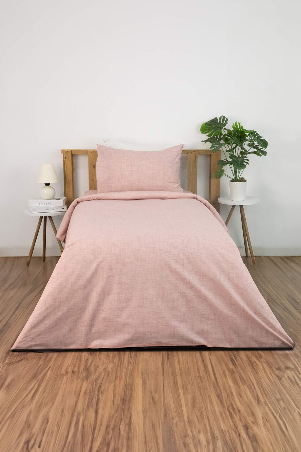 Vega Pamuklu Ranforce Lastikli Çarşaflı Tek Kişilik Nevresim Takımı - Pudra Vega Pamuklu Ranforce Lastikli Çarşaflı Tek Kişilik Nevresim Takımı - Pudra