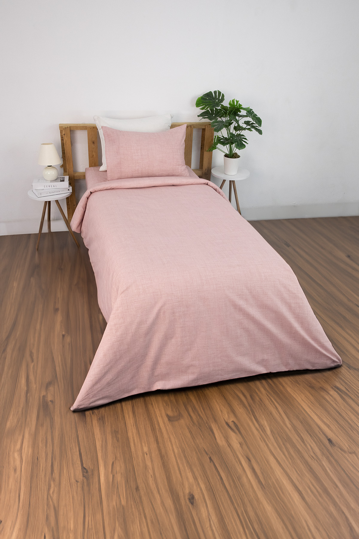 Vega Pamuklu Ranforce Lastikli Çarşaflı Tek Kişilik Nevresim Takımı - Pudra Vega Pamuklu Ranforce Lastikli Çarşaflı Tek Kişilik Nevresim Takımı - Pudra