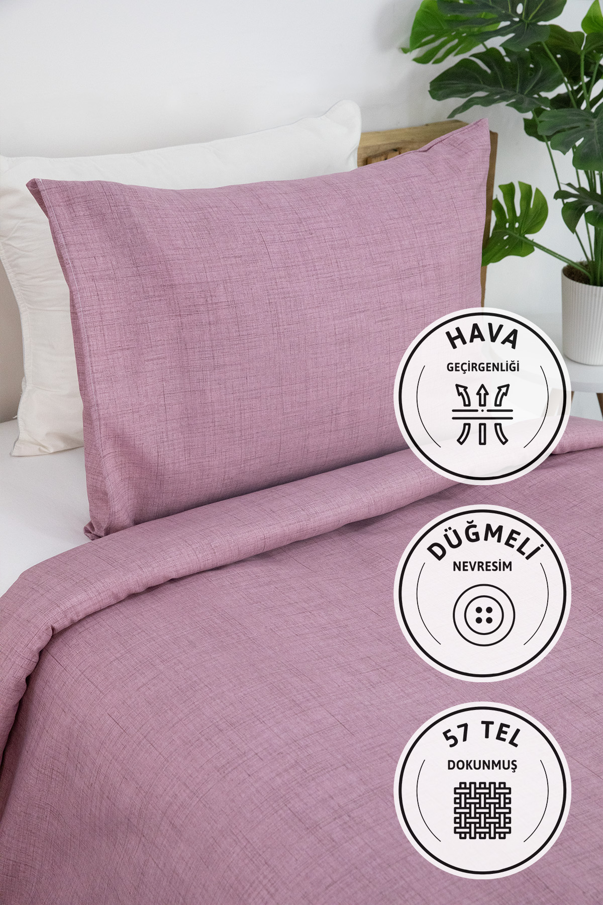 Vega Tek Kişilik Nevresim Seti - Mor Vega Tek Kişilik Nevresim Seti - Mor