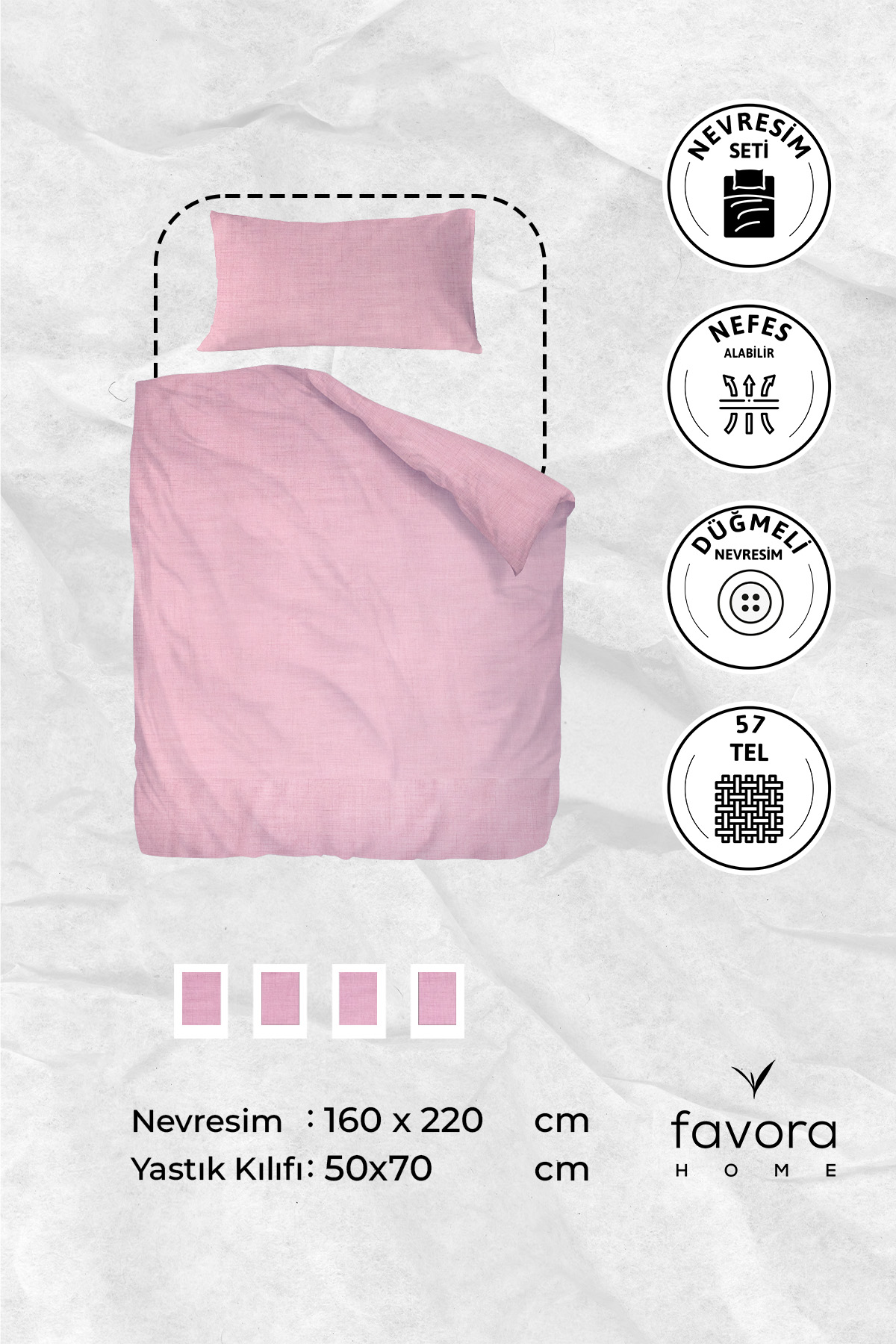 Vega Tek Kişilik Nevresim Seti - Mor Vega Tek Kişilik Nevresim Seti - Mor