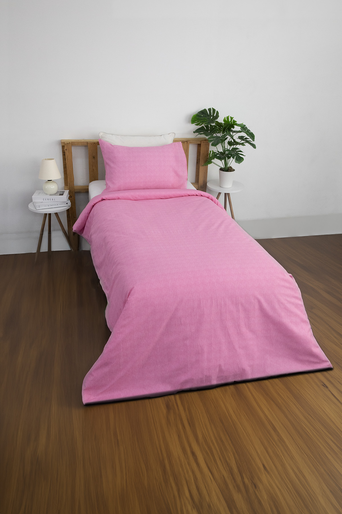 Vega Pamuklu Ranforce Tek Kişilik Nevresim Seti - Pembe