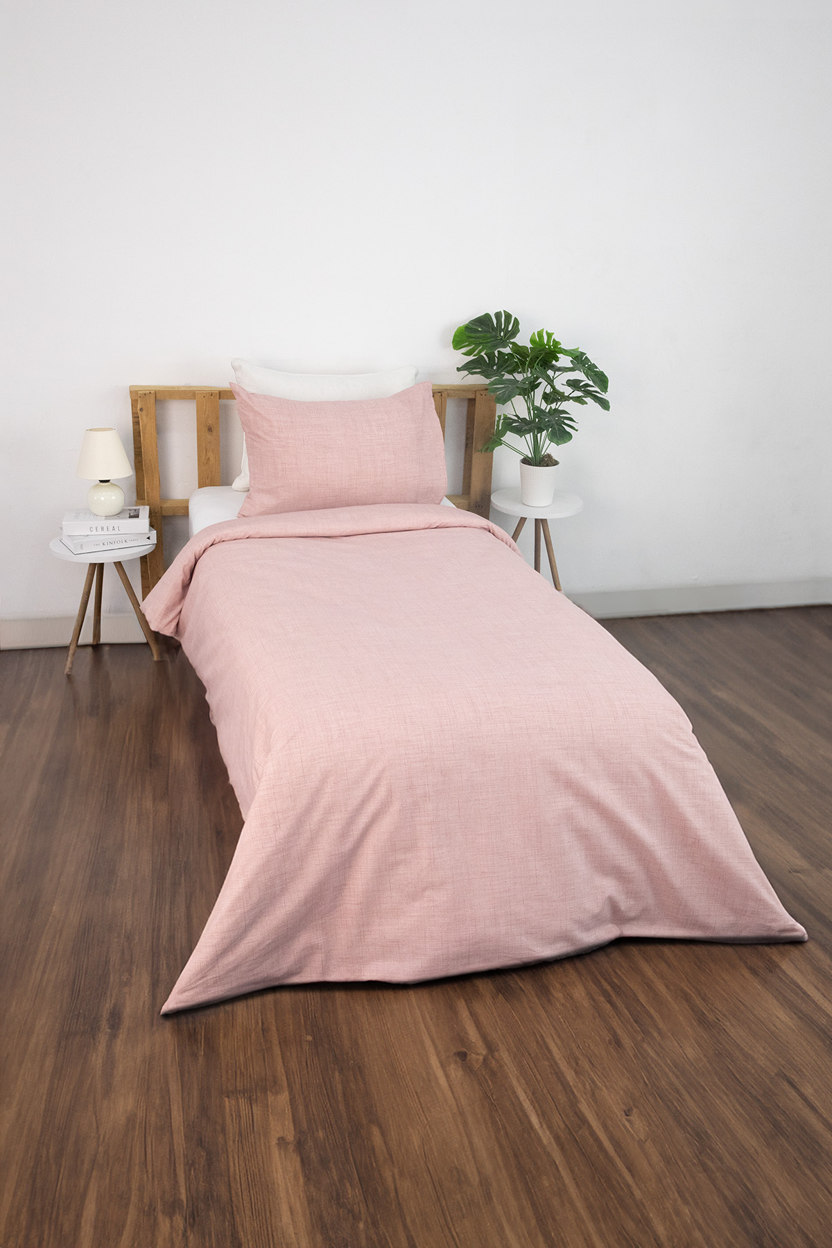 Vega Tek Kişilik Nevresim Seti - Pudra Vega Tek Kişilik Nevresim Seti - Pudra