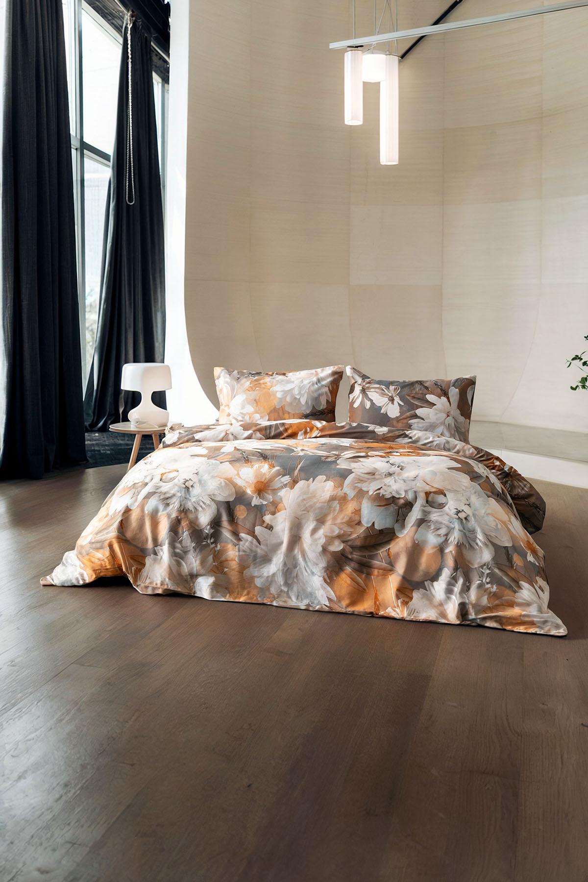 Vienta Premium %100 Pamuk Saten Çift Kişilik Nevresim Takımı - Turuncu