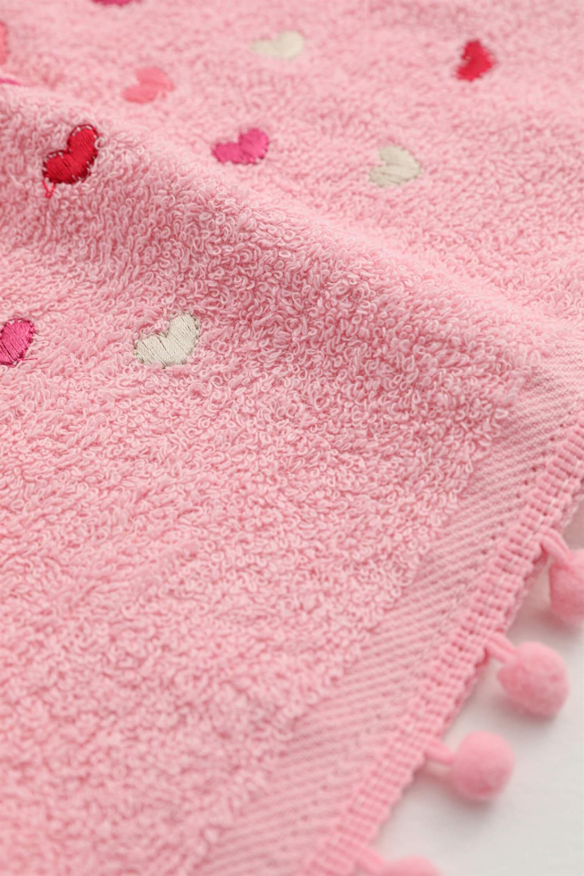 Yoncagül Ponponlu 2li El Yüz Havlusu 50x90 - Pembe