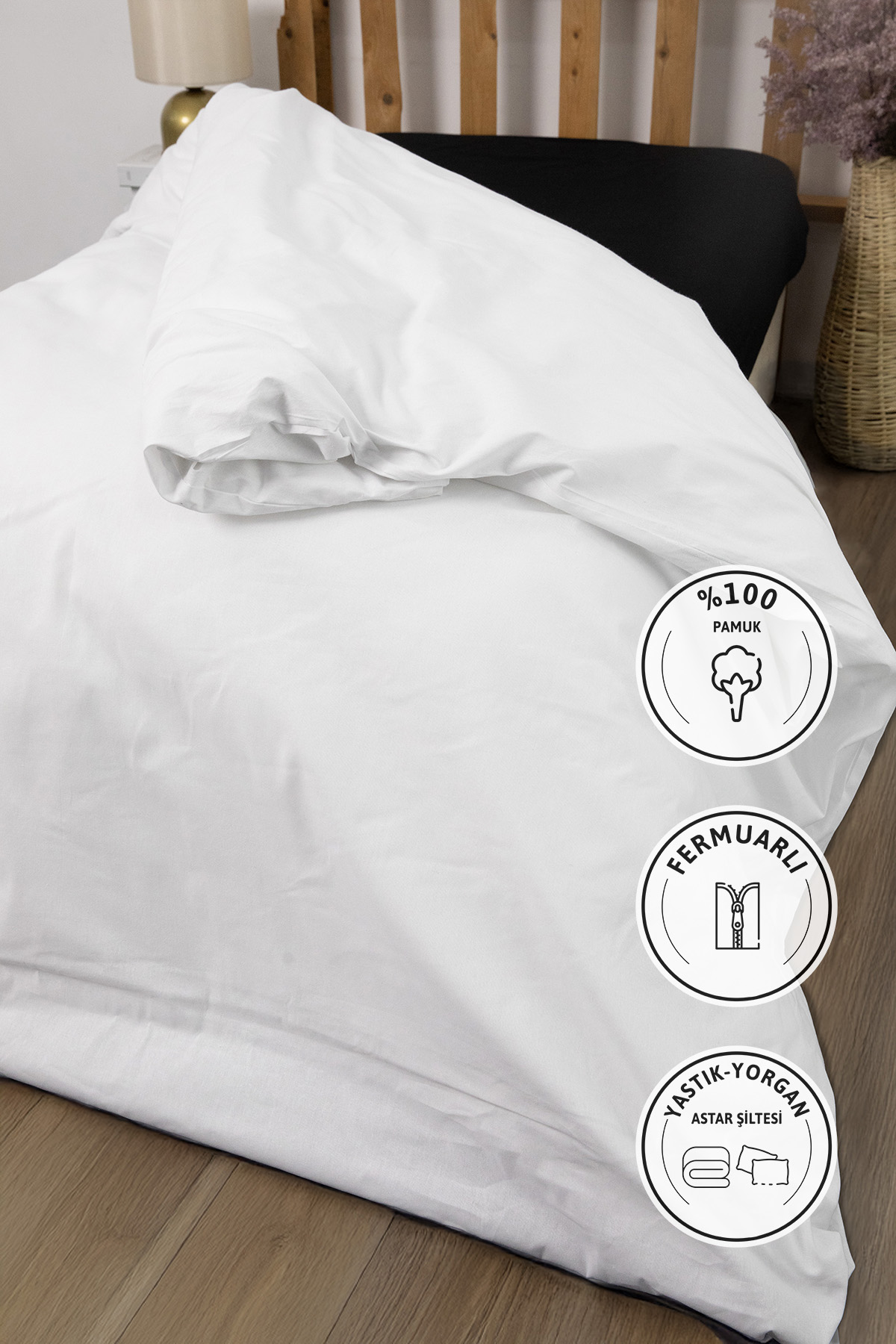 Yorgan Astar Şiltesi %100 Pamuk Tek Kişilik Fermuarlı Yorgan İç Kılıfı 160x220 - Beyaz Yorgan Astar Şiltesi %100 Pamuk Tek Kişilik Fermuarlı Yorgan İç Kılıfı 160x220 - Beyaz